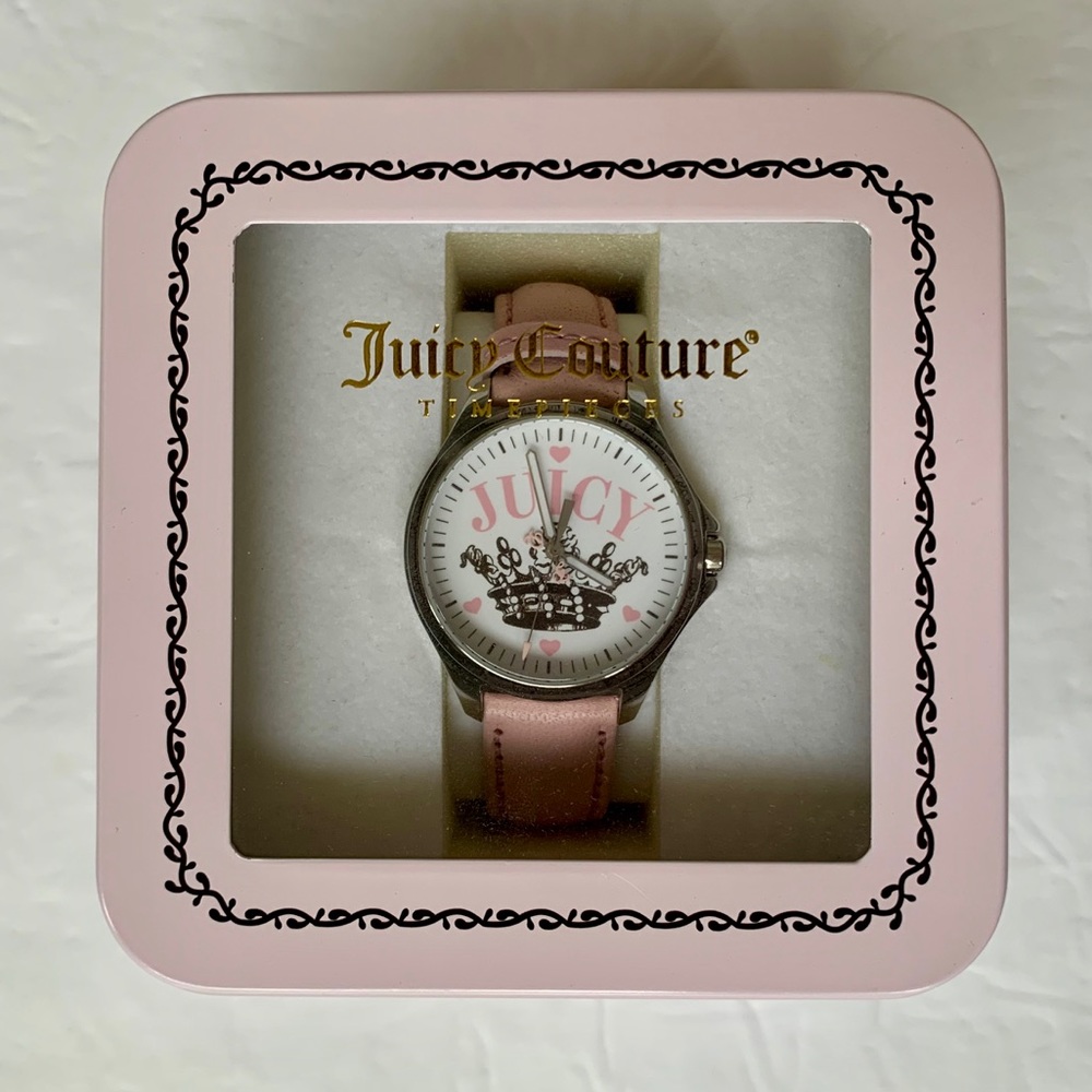 PINK LEATHER JUICY COUTURE TIMEPIECES WATCH